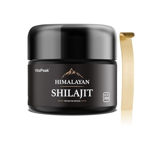 Shilajit Resin Himalayan - VitalPeak Ultra-Pure Shilajit Gold, 500mg Ultimate Potency, 85+ Trace Elements, Fulvic Acid Enriched, Natural Vitality Enhancer, 30g