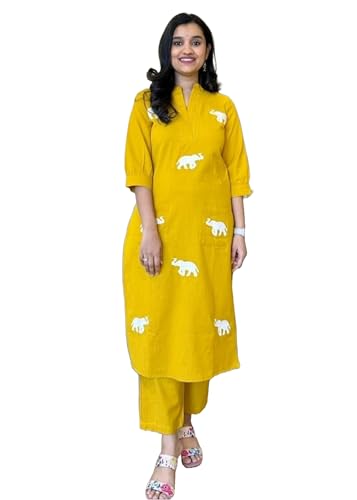 Costume de travail indien en coton flammé haut de gamme et beau fil éléphant 527j