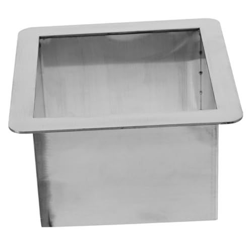 Cabilock Vertedero De Basura Auto Simple Cubo De Basura Humano Construido Compost Cuadrado Colgante Gabinete Ajustable Contenedor De Venta Ambulante Compartimiento Silver Acero Inoxidable