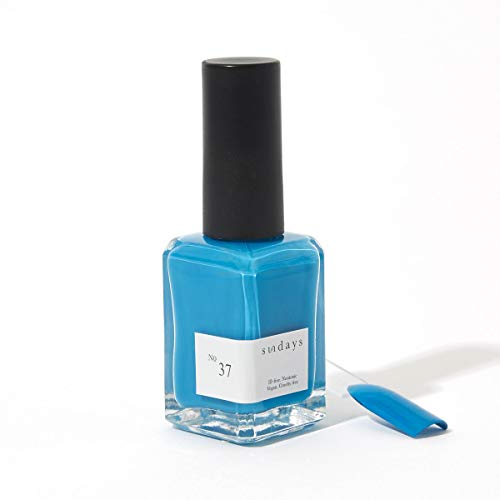 Sundays Non-Toxic Nail Polish, Glossy Shine Finish. No.37: Ocean Blue, Long Lasting, Vegan & Cruelty-Free, 1.7 oz