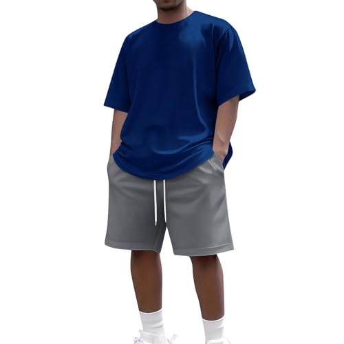 Men 2 Piece Short Set SummerShirt and Shorts Set Oversized