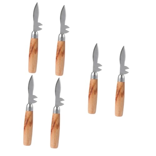 Amosfun 6 Piezas Cuchillo para ostras Cuchillo ostras abridor de ostras Suministros para Abrir ostras abridor de mariscos abridor de Conchas de ostras desgranadora de Acero Inoxidable