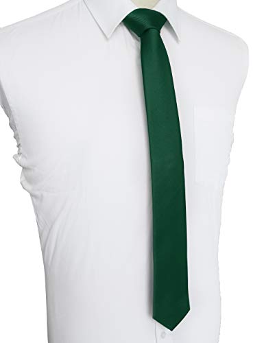 Image of JEMYGINS 2.4 inch Solid Color Skinny Tie Slim Necktie for Men