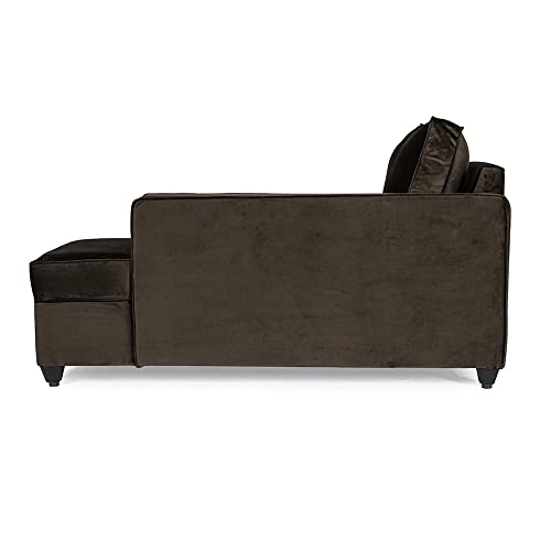 Image of Wakefit Sofa Set | 3 Year Warranty | Sofa 3 Seater, 3 Seater Sofa for Living Room, Wooden Sofa Set, 3 Seater + Right Aligned, Sofa for Living Room - Napper(Fabric-Velvet : Stone)