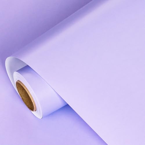 LeZakaa Violet Wrapping Paper Roll - Solid Colored Paper for Birthday Valentines Mothers Day Holiday - 17 inches x 32.8 Feet (47.23 sq.ft.)