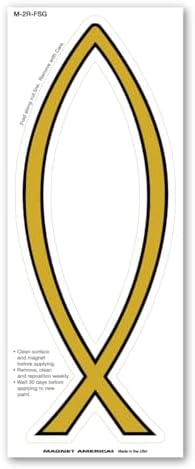 Silver Jesus Fish Magnet - 2.625 X 7 Inch Vehicle & Refrigerator Magnet Made In USA