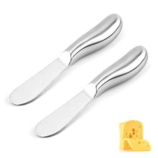 FIBOUND 2 Piezas Cuchillo de Mantequilla, Juego De Cuchillos De Cocina Mantequilla, Juego de Cuchillos de Untar de Queso con mango hueco ergonómico, Esparcidor de Queso Cuchillo para Desayuno(Plata)