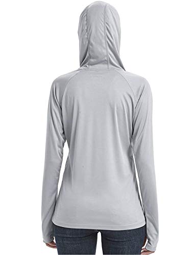 Priessei Women's Upf 50 Long Sleeve Uv Protection Sun Shirt Hoodie Outdoor Performance Grey Xl #TOP2