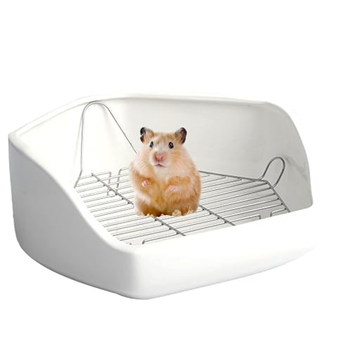 Toilettes d'angle pour petits animaux avec grille amovible net - 8
