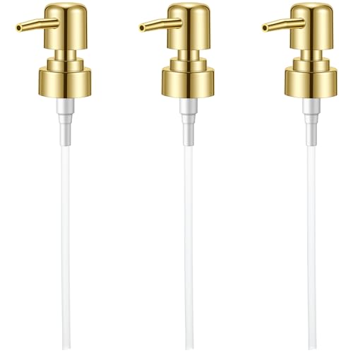 3 dispensadores de jabón con cabezal de bomba, dispensador de jabón de rosca para botellas de plástico con manguera de 15 cm, cabezal de bomba para botellas, botellas de 33 mm con jabón líquido, para 3 dispensadores de jabón con cabezal de bomba, dispensador de jabón de rosca para botellas de plástico con manguera de 15 cm, cabezal de bomba para botellas, botellas de 33 mm con jabón líquido, para