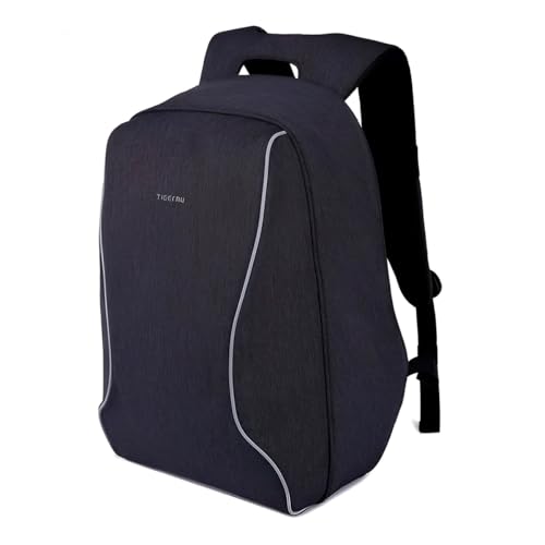 Mochila Antifurto Impermeável para Notebook, Cinza, Poliéster, 35L, com Entrada USB, Compartimento para Laptop 16 Polegadas, 43x32x11cm