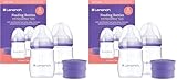 Lansinoh Anti Colic Baby Bottle - 4 Pack 160 ml - NaturalWave® Teats Reduces Nipple Confusion - BPA & BPS-Free Breastfeeding Bottle Feeding Stackable Lid Fridge Freezer Milk Storage Feeding Bottles