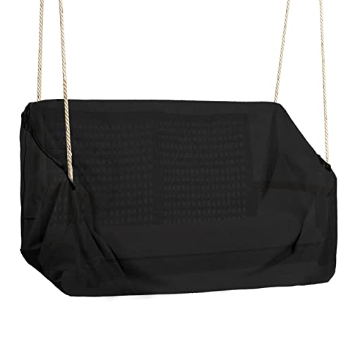 Hanging Porch Swing Cover Hammock Swing Cover Water Resistant Oxford Fabric Outdoor Swing Chair Cover Canopy Replacement Cover All Weather Protected Patio Swing Furniture Cover-61X28X(35-28)’’ (Black) #TOP17