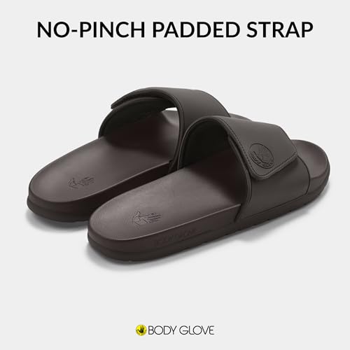 Image of Body Glove Men's Slides, Cushioned Slide-on Sandal Slippers with Padded Adjustable Strap