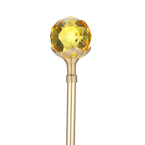 Fufeng Crown Gold Lotus Crystal Scepter, 18.8Inches