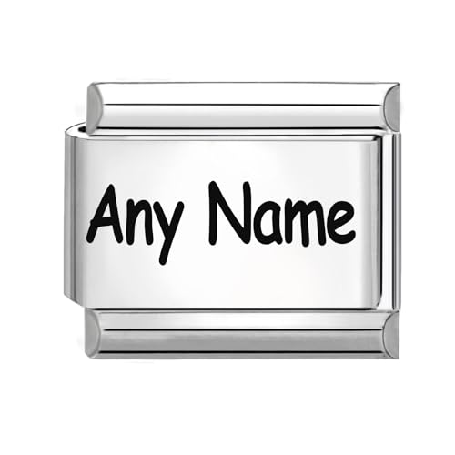 Hoomall Custom Italian Charms Links with Text Personalized Stainless Steel ...