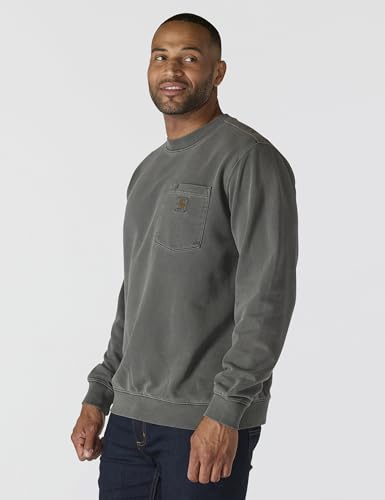 Carhartt Men's Relaxed Fit Midweight Garment Dye French Terry Crewneck Pocket Sweatshirt2