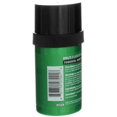 Brut Round Solid Deodorant For Men, 2.5 oz (Pack of 5)