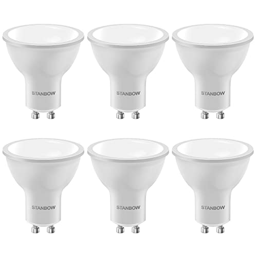 LEDYA GU10 LED Bulbs Warm White 3000K, 40W Halogen Spotlight Bulb Equivalent, 5W 400lm Gu10 Bulbs, Energy Saving Light Bulb, 120° Beam Angle, Non Dimmable(6 Pack)