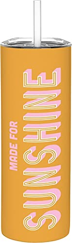 Slant Collections Stainless Steel Insulated Skinny Drink Cup Tumbler, 20-Ounce, Made For Sunshine