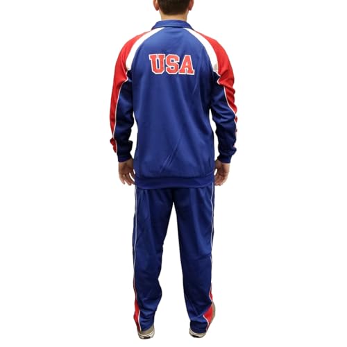 My Party Shirt USA Jacket And Pants Tracksuit Uniform Movie Costume - Patriotic Red White & Blue Jumpsuit - Beer Competition