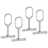 Oval Wardrobe Rail Brackets, 4 Pcs Zinc Alloy Hollow Closet Rod Support, Ceiling-Mounted Hanging Pole Holders, Wardrobe Rail Fittings for Clothes Rail Cabinet Wardrobe Curtain in Bedroom