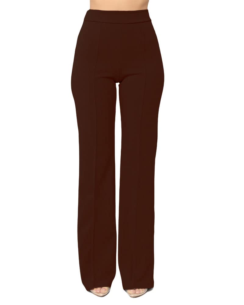 Cicy BellWomen's Straight Leg Casual Pants Workout Office Wide Leg High Waisted Trousers