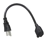 1FT Short Power Extension Cord 1FT - Short 3 Prong Extension Cord Outlet Saver Indoor SJT 16 AWG Heavy Duty 1 Foot AC Power Extensions Cable with NEMA 5-15P to NEMA 5-15R Connector (1PACK)