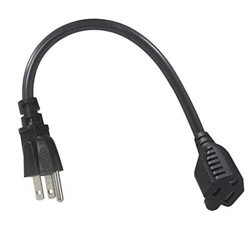 1FT-Short-Power-Extension-Cord-1FT-Short-3-Prong-Extension-Cord-Outlet-Saver-Indoor-SJT-16-AWG-Heavy-Duty-1-Foot-AC-Power-Extensions-Cable-with-NEMA-5-15P-to-NEMA-5-15R-Connector-1PACK 1FT Short Power Extension Cord 1FT - Short 3 Prong Extension Cord Outlet Saver Indoor SJT 16 AWG Heavy Duty 1 Foot AC Power Extensions Cable with NEMA 5-15P to NEMA 5-15R Connector (1PACK) - Image 1