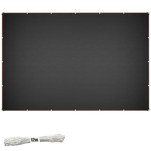 PEILU Garten Sonnensegel 4x6m Rechteck Segeltuch mit Ösen & 12m Befestigungsseile Windabweisend Schattiernetz aus 150g/m HDPE UV-Schutz Schattenspender für Terasse Balkon Pool