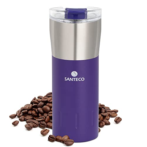 Santeco Travel Coffee Mug 17 Oz, Insulated Coffee Cups With Flip Lid, Stainless Steel Coffee Mugs Spill Proof, Double Wall Vacuum Tumblers, Reusable To Go Mug For Hot/Ice Coffee Tea - Purple #TOP26