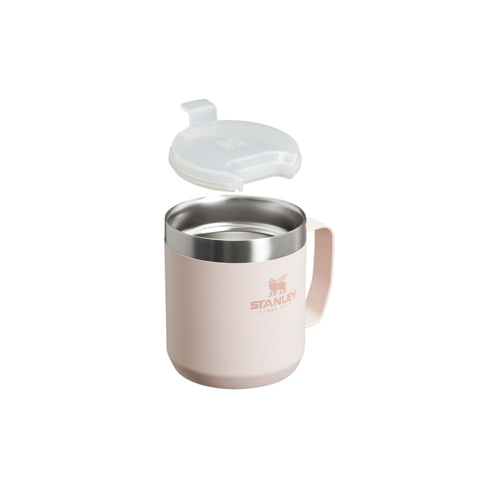 Stanley Classic Legendary Kubek Kempingowy 0.35L - Kubek Kempingowy Ze Stali Nierdzewnej - Kubek Termiczny Bez BPA Do Gorących Napojów - Rose Quartz
