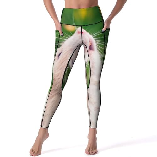Leggings pour fitness anti-glisse hamster mignon taille haute S