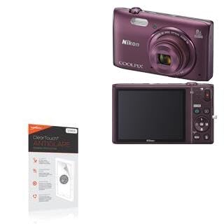 BoxWave Screen Protector Compatible with Nikon Coolpix S5300 - ClearTouch Anti-Glare (2-Pack), Anti-Fingerprint Matte Film Skin