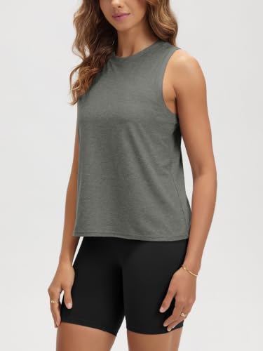 Image of ODODOS Women's Performance Tank Ultra Soft odSTRATUM Tech Sleeveless Tee Shirts High Crew Neck Pullover Top