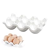 EsiFare 卵ケース エッグスタンド 冷蔵庫用 6グリッド たまご ホルダー 容器 卵入れ 玉子収納ケース 卵パック 卵スタンド エッグホルダー ホワイト 卵置き