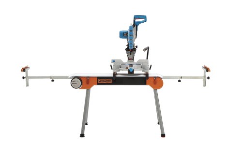 Folding Miter Saw Stand with Wheels Portamate PM-7500. Portable Power Tool Stand with Wheels, LED Light, Quick Tool Mounts and 4 Outlet 110V Power Strip.