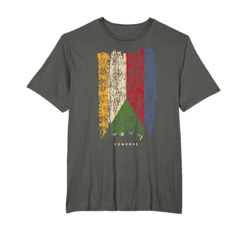 Vintage Drapeau Comores Rétro Comorien T-Shirt