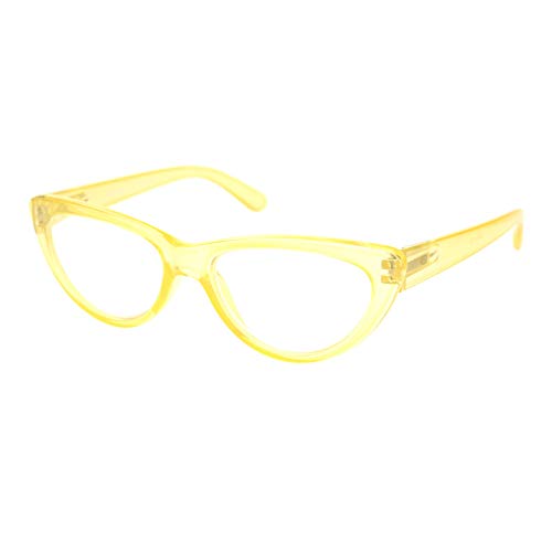 Pastl Womens Reading Glasses Magnified Strength Clear Lens Yellow Cateye Frame +2.5 #TOP17