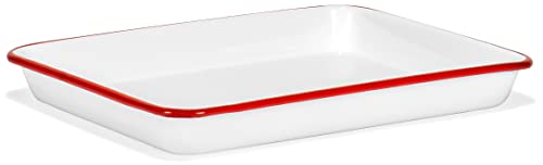 Red Co. enamel rectangular serving tray 11x9