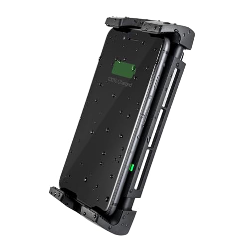 SCANSTRUT Active 15W Waterproof Wireless Charger Mount, IPX6 Rated, 12/24V Qi Fast Charging Phone Holder for Boats, RVs & ATVs, One-Hand Docking, Secure Grip, Universal Compatibility