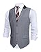 HISDERN Men's Suit Vest Business Formal Dress Waistcoat Gray Vest Solid Color Casual Wedding Slim Fit with Pockets Suit for Men Tuxedo