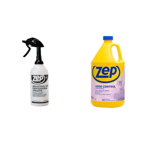 Zep Industrial Sprayer Bottle + Odor Control Concentrate - C32810 48 oz. and ZUOCC128 1 Gallon - Odor Elimination with Durable, High-Capacity Application image 2