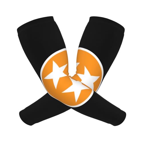 CUTEDWARF Tennessee Orange Star Flag Sun Protection Arm Long Sleeve Protector Unisex Outdoor Sports Protective Sleeve Guard