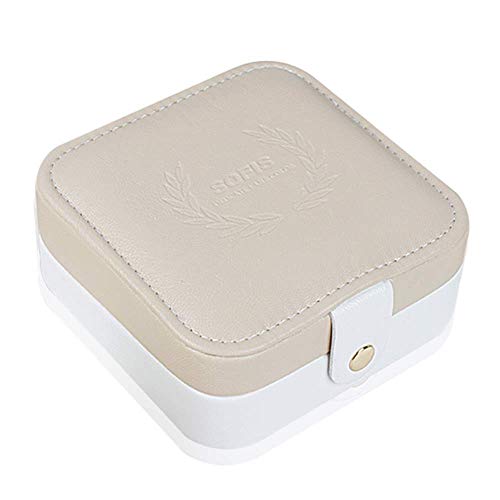 Preisvergleich Produktbild RENJIANFENG Kleine Verdeckte Schmuckschatulle Mit Herausnehmbarer Aufbewahrungsbox Für Trennwände, Ohrring-Halskette Und Ring-Schmuckschatulle,Princess Birthday Schmucketui,Weiß