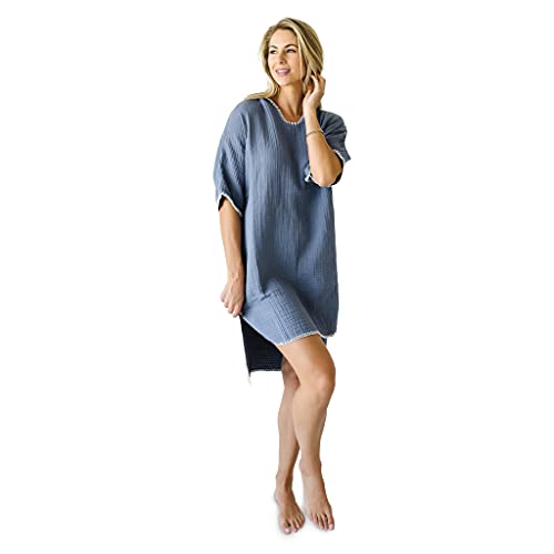 Natemia Muslin Hooded Poncho for Men & Women – Ultra Soft & Lightweight Beach Pool Surf Poncho Towel & Cover-up