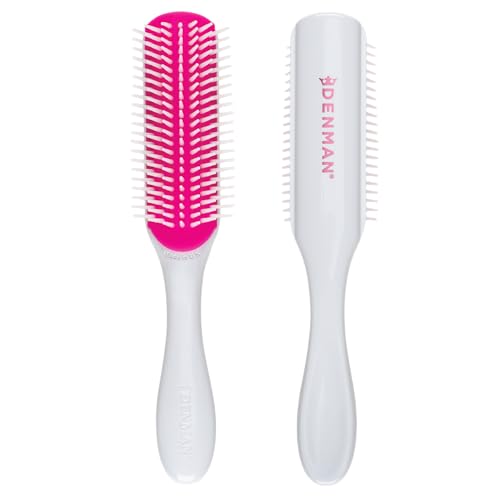 Denman Curly Hair Brush D3 (Cherry Blossom) 7 Row Styling Brush for Detangling, Separating, Shaping and Defining Curls - For Women and Men