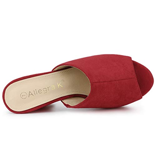 Image of Allegra K Women's Open Toe Platform Chunky Heel Slides Sandals | Party Sandals