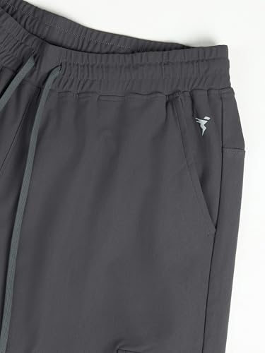 Image of TECHNOSPORT Men's Solid Slim Fit Sports Cargo Joggers DURACOOL+ Quick Dry Breathable Moisture Wicking Stretch Gym Track Pants Running Training Fitness Activewear