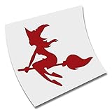 PEGATINA STICKER BRUJA BRUJITA WITCH DECAL AUFKLEBER AUTOCOLLANT VINYL VINILO CORTE (Rojo)